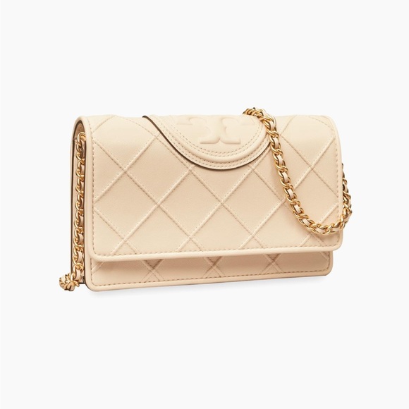 Tory Burch Fleming Soft Leather Chain Wallet- small - Picture 1 of 8